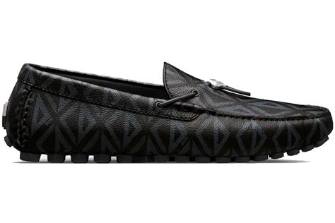 Dior Mocassin Black CD Diamond Leather Men's